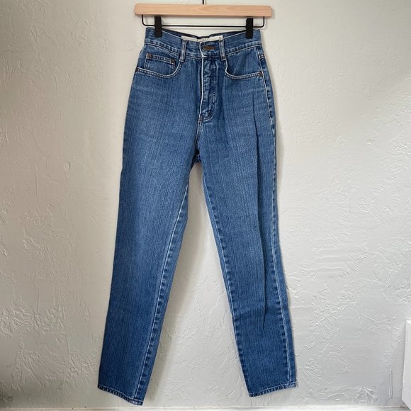 90s High Waist Tapered Denim Jeans - Picture 1 of 6